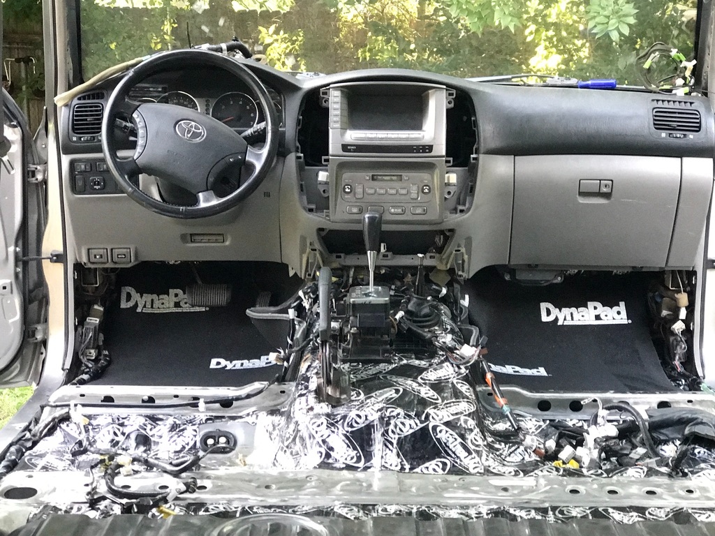 DynaPad and Dynamat layered during cabin reassembly