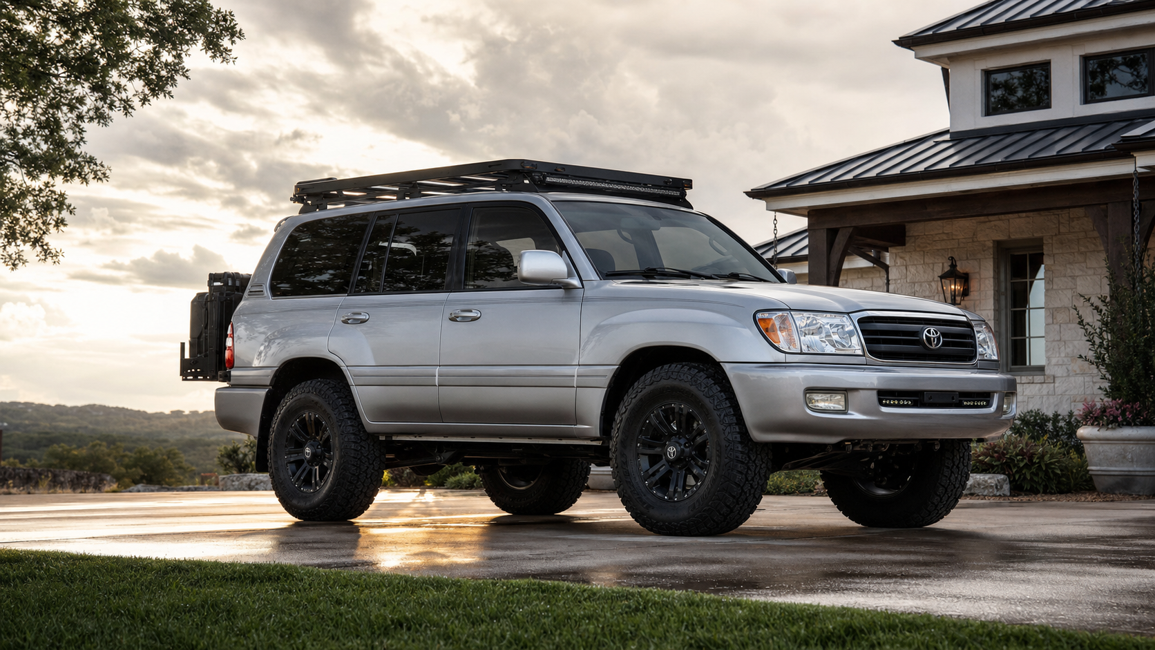 2002 Toyota Land Cruiser 100 Series overlander in Texas Hill Country, the finished vision